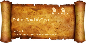 Muhr Madléna névjegykártya